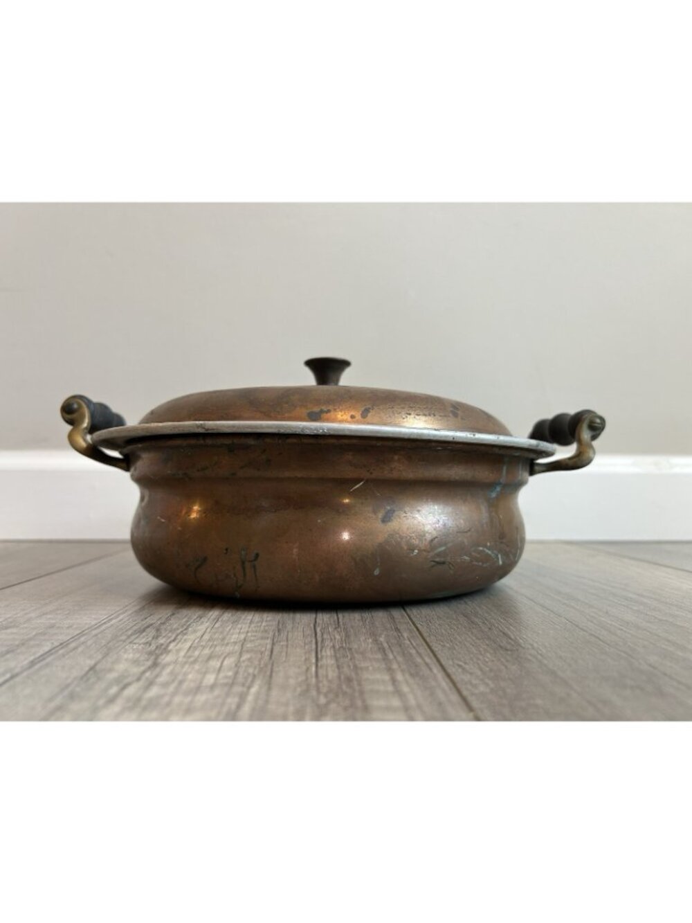 Vintage Manning Bowman Copper Pan Lid Handles Rustic Patina AS IS Cottagecore - Picture 2 of 16